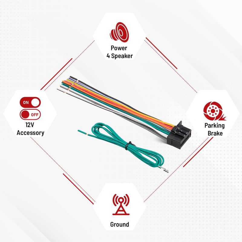 RED WOLF 16 pin Pioneer Wiring Harness Radio Stereo Connector Plug Cable for Aftermarket Radio Pioneer DEH AVH AVIC MVH FH SPH - Image 5
